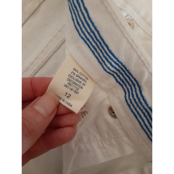 Converse One Star White Denim Flare Leg Jeans size 12 Great Condition Y2K - Picture 4 of 5